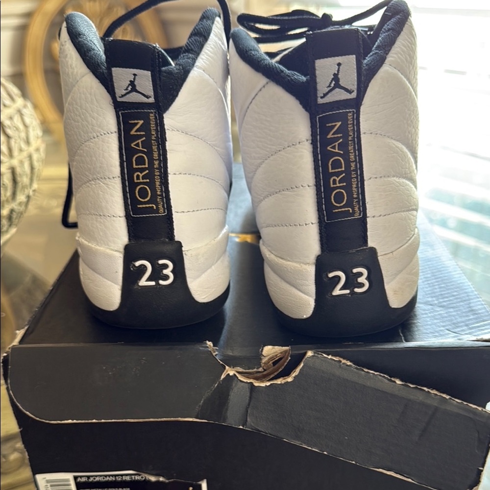 Jordan Retro 12 Black White Sneakers - Picture 2 of 10